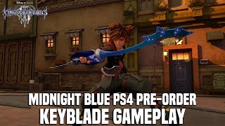 Kingdom Hearts 3  Midnight Blue Keyblade Gameplay PS4 PreOrder Exclusive Gameplay [upl. by Oruntha]