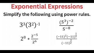 Simplify EXPONENTIAL Expressions Using Laws Of Exponents [upl. by Sherburne]