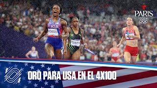 USA gana el oro en los 4x100 mt femenino y recupera el trono  Juegos Olímpicos París 2024 [upl. by Lednyk]