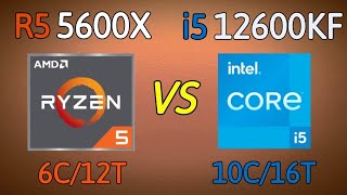 i5 12600KF vs R5 5600X  benchmark and test in 5 games high setting 1080p [upl. by Kcirrag]