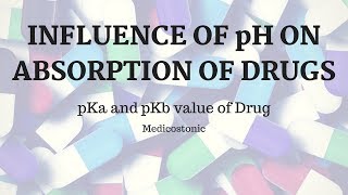 Lesson1 Role of pH in Absorption of Drugs pKa and pKb values of a drug and its calculation [upl. by Bouton628]