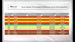 Formatação Condicional na Linha Toda Como Fazer [upl. by Adarbil]