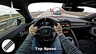 POLESTAR 2 408HP TOP SPEED DRIVE ON GERMAN AUTOBAHN 🏎 [upl. by Animehliw956]