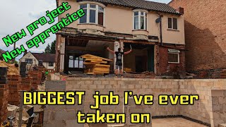 Bricklaying  Building a Mansion  New apprentice bricklaying renovation vlog [upl. by Okika149]