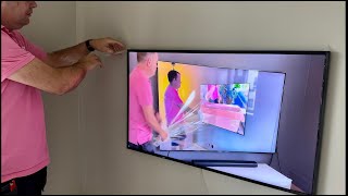 2024 43quot Samsung the frame unboxing and wall mounting [upl. by Nolava198]