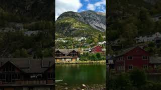 Eidfjord vestland  Hardangerfjorden Norge norway city ​​trip sightseeing [upl. by Kipper]