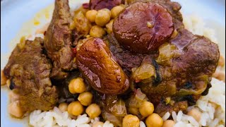 Moroccan Lamb TAGINE with Dry ApricotsReqetë Marokene me mish Qingji dhe Kajsija te thara [upl. by Acilegna901]