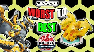 EVERY LEONIDAS RANKED FROM WORST TO BEST  Bakugan Evolutions Top 1 List [upl. by Erbma]