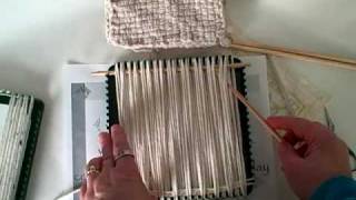 How to weave with yarn on the potholder loom [upl. by Tengler]