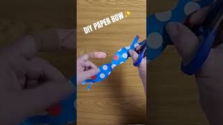 DIY PAPER BOW FOR GIFTS✨️ diybow paperbow wrappingpresents wrappinghacks diy christmas [upl. by Kermie570]