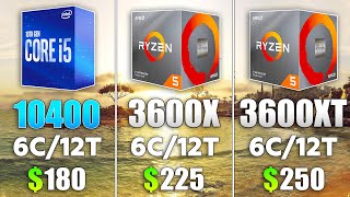 Ryzen 5 3600XT vs Ryzen 5 3600X vs i5 10400 Test in 9 Games [upl. by Oz]