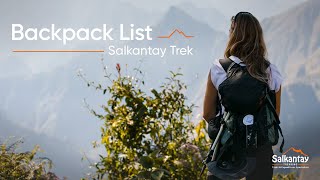 What to carry in your backpack for the salkantay trek [upl. by Lenoyl465]