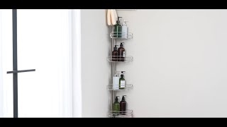 ALLZONE shower caddy pole installation videostainless steel type [upl. by Crispen]