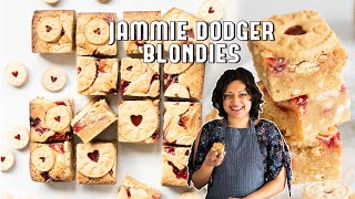 How to make my Jammie Dodger Blondies Recipe [upl. by Dnomayd930]