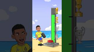 Who is Stronger Hammer Challenge Ronaldo vs Mbappe vs Messi animation football [upl. by Nairde229]