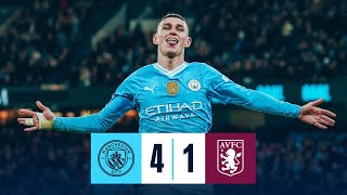 HIGHLIGHTS FODEN FIRES BRILLIANT HATTRICK AS CITY POWER PAST VILLA  Man City 41 Aston Villa [upl. by Pudens]