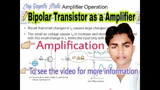 Amplifier  प्रवर्धक  Bipolar Transistor as an Amplifier in hindi  Amplification in hindi [upl. by Rehptosirhc695]