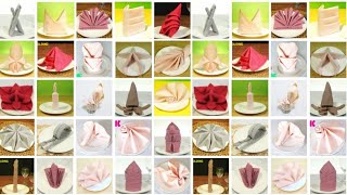 35 STANDING DESIGN TABLE NAPKIN FOLDING [upl. by Laforge]