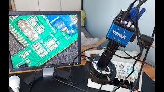 Yizhann 150x forrasztó mikroszkóp UNBOXINGTest VGA vs HDMI VGA [upl. by Wehttan]