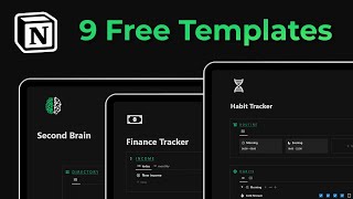 9 FREE Notion templates that will 10x your productivity [upl. by Attenehs]