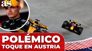 El POLÉMICO CHOQUE entre VERSTAPPEN y NORRIS que CAMBIÓ por completo el GP de AUSTRIA [upl. by Biamonte]