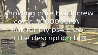 GTA5 pure black modded crew color with hex code [upl. by Goran]