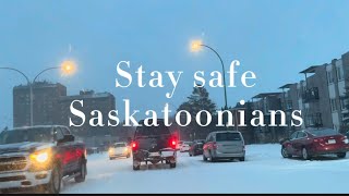 Saskatoon snow storm Nov2024 Driving on fresh snow [upl. by Emmey]