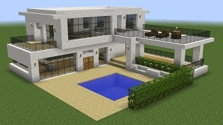 Minecraft  How to build a modern house 5 [upl. by Icnarf]