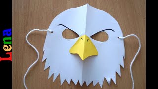 Adler Maske basteln 🦅 how to make eagle mask 🦅 как сделать маску орла из бумаги [upl. by Wilonah]