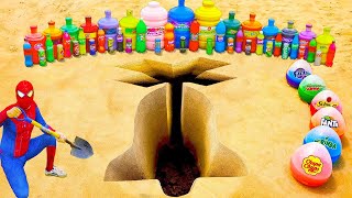 How to make Christmas Bell pit with Spiderman vs Toothpaste Eruption and Fanta Coca Cola vs Mentos [upl. by Aihtyc457]