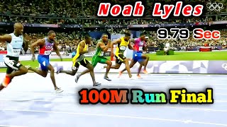 100M Run Final 979sec Noah Lyles Set New World Record 2024 Paris Olympics [upl. by Haissi]