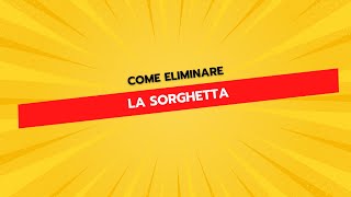 Come Eliminare la Sorghetta [upl. by Shipley961]