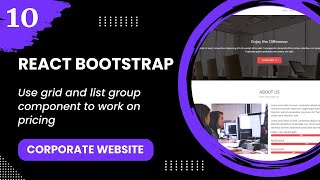 React Bootstrap 10  Use grid and list group component to work on pricing [upl. by Slaughter416]