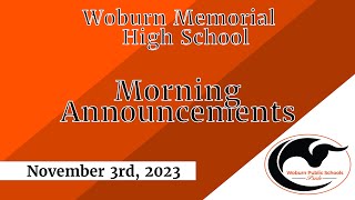 WMHS Morning Announcements  11323 [upl. by Brianne577]