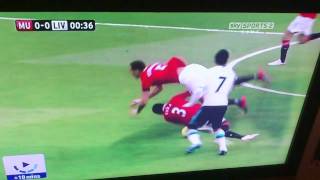 Evra tackles Rio as both try to hurt Suarez [upl. by Aivonas998]