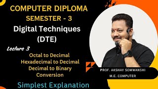 Lec 3  Digital Techniques  Octal to Decimal Hexadecimal to Decimal Decimal to Binary Conversion [upl. by Tartan]