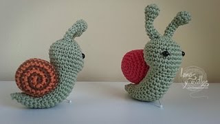 Tutorial Caracol Amigurumi Snail English Subtitles [upl. by Adeirf]