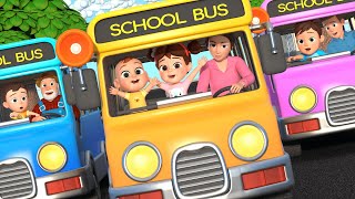 3 Colored Bus 🚌 Wheels On The Bus Song and MORE Newborn Nursery Rhymes [upl. by Airtap125]