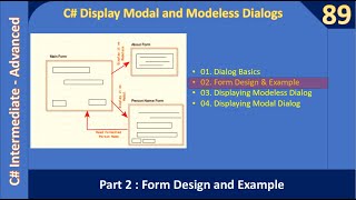 C Modal amp Modeless Dialogs  Part 2  Main Form Design  C Advanced 89 [upl. by Oisangi]