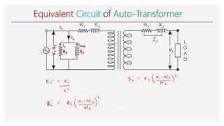 7 Equivalent circuit of Auto Transformer autotransformer [upl. by Ardnuaed749]