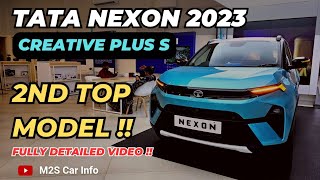 Tata Nexon Creative Plus S Full Review🩵 Nexon Ocean Blue Colour  Price  2nd Top Model  Features [upl. by Hsreh650]