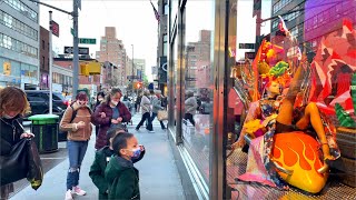 4K HDR Bloomingdale’s Holiday Windows and Lexington Avenue New York [upl. by Ennairda]