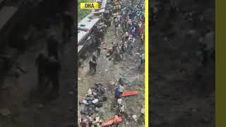 Odisha train accident Drone Camera shows extent of damage after train crash shorts [upl. by Tavia]