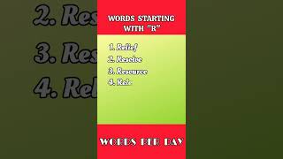 Commonly used words starting with quotRquot englishlearners englishlearning youtubeshorts [upl. by Garling]