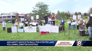 Gun safety advocates rally for stricter laws following Lewiston mass shootings [upl. by Nahgen]