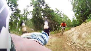 Whistler Bike Park Downhill ALine Crash  GoPro Hero 3  Jordan Boostmaster [upl. by Arikal]