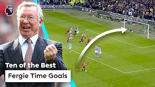 10 FANTASTIC Fergie Time Goals  Manchester United  Premier League [upl. by Atiugram260]