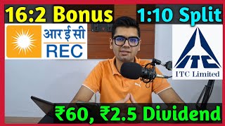 ITC Ltd Latest 🚨 Rec Ltd • Stocks Declared High Dividend Bonus amp Split With Ex Dates [upl. by Knowle]