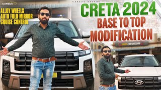 CRETA 2024 BASE TO TOP MODIFICATIONCRETA 2024 E VARIANT MODIFIED [upl. by Gael]