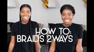 HOW TO PIGTAIL BRAIDS WITH EXTENSIONS AND MILKMAID BRAIDS [upl. by Oal]